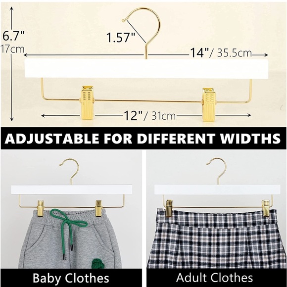 White + Gold Wooden Hangers - Picture 2 of 6